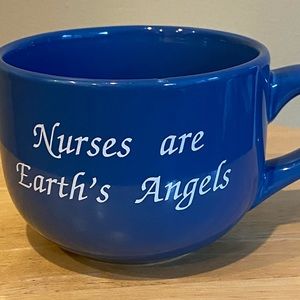 ‘Nurses are earth’s angels’ blue coffee mug.